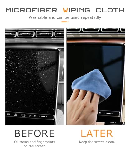 SCUARI Car Screen Cleaner,Touch Screen Cleaner for Car,Car Accessories Car Screen Wipes,Foldable Car Screen Cleaner Cloth,Square Microfiber Screen Cleaning Pad,Fits Car Dashboard LCD Display (Blue) - color: Blue