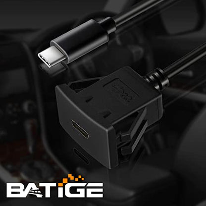 Square Type C 3.1 Car Flush Mount Cable USB C 3.1 Panel Mount Male to Female Extension Cable for Car Truck Boat Motorcycle Dashboard 3ft