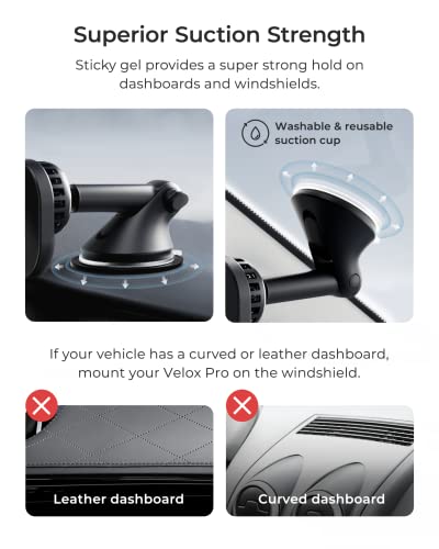 iOttie Velox Pro MagSafe Compatible Dash & Windshield Car Mount with Wireless Charging & CryoFlow™ Cooling Compatible with MagSafe Phones Including iPhone 12/13/14/15/16 Series (Car Charger Included) - style: Qi Wireless Charging