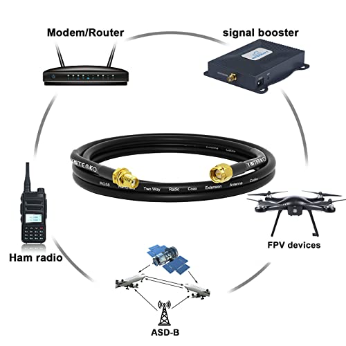 3FT RG58 SMA Male to Female Antenna Extension Cable Jumper Wire - color: SMA Cable, size: 3FT