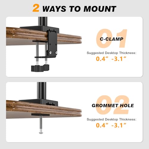 TVON Triple Monitor Stand & Monitor Arm Desk Mount up to 32 Inches - size: Triple Monitor Stand