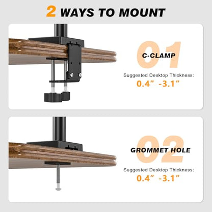 TVON Triple Monitor Stand & Monitor Arm Desk Mount up to 32 Inches - size: Triple Monitor Stand