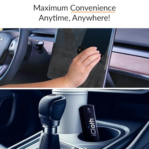 6X iCloth 2-in-1 Screen Cleaner Spray & Microfiber Cloth for Laptops, Tablets, Phones, Car Screens & Touchscreens, Streak-Free & Anti-Smudge, Large 0.68 fl oz (20ml) Bottles for Family Use