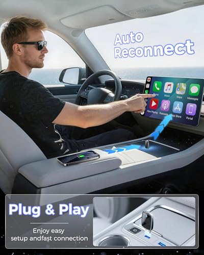 Wireless CarPlay Adapter for Apple iPhone（2026 Upgrade）- Convert Wired CarPlay to CarPlay Wireless Adapter, Stable Connection Compatible with OEM Wired CarPlay Vehicles & iOS 10+ (Black) - color: Black