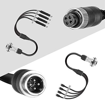 DALLUX Heavy Duty Vehicle Coil Trailer Cable with 4 Channel 4 PIN AV Connector Disconnect Kit for Truck Caravan Motor Home Backup Security Camera Monitor System - size: TC04