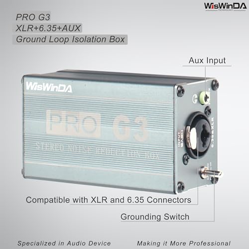 XLR Ground Loop Isolator Hum Eliminator for Home Stereo System/Speaker/Car Audio/Car Kit/Audio Player (Eliminate The Buzzing Noise) (XLR/6.35 TRS/3.5 Aux HiFi Stereo)