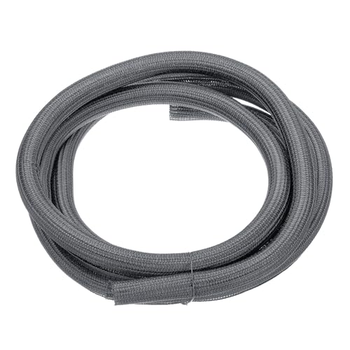 MECCANIXITY Split Sleeve Wire Loom 1" 10Ft Grey Self Wrapping Braided Sleeve UL94-V2 Fireproof PET Sleeving for Automotive, Home Cable Management - color: Grey, size: 1" x 10Ft