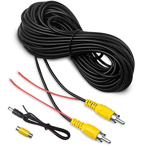 LBW Premium Backup Camera RCA Video Cable, Car Reverse Rear View Parking Camera with Detection Wire (33FT/10 Meters), RCA Video Cable for Monitor and Backup Rear View Connection - size: 33FT