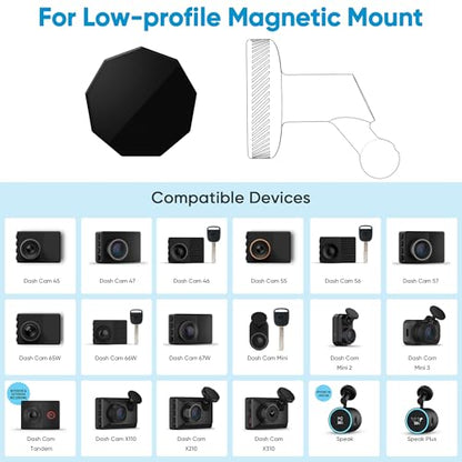 4 Pack Adhesive Replacement Magnet Piece for Garmin Low-Profile Magnetic Mount,Only Windshield Sticky Piece No Mount,for Garmin Dash Cam Mount 45/46/47/55/56/57/65W/66W/67W/Tandem/Speak Plus
