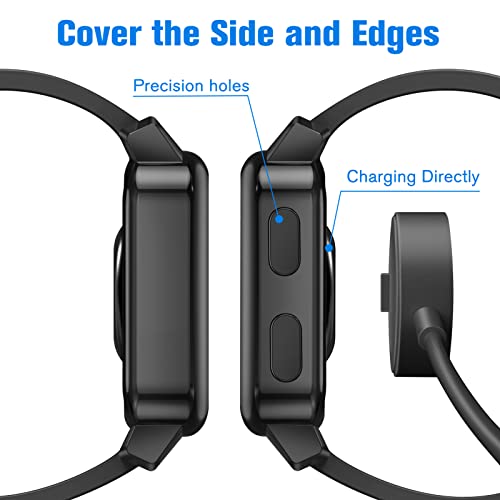 Fintie 3 Packs Case Compatible with Garmin Venu Sq 2 / Sq 2 Music - color: Black/Clear/Silver
