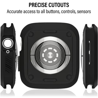 D & K Exclusives Compatible with Apple Watch 42mm Case, Shockproof Sport Protective Bumper Case for iWatch Women Men Kids GPS iWatch Series 3/2/1, Black, Purple - color: Black, Purple