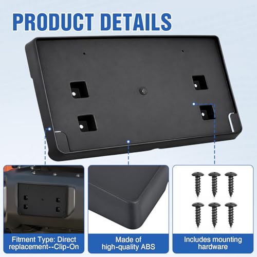 Nilight Front License Plate Bracket for JL 2018-2026# 68295610AA CH1068150 - color: Jeep JL& JT 2018-2026