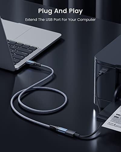 ANDTOBO USB Extension Cable 16ft, USB 3.0 Type A Male to Female Extender Cables High-Speed Data Transfer 5Gbps Compatible with Gamepad, Printer, Webcam, USB Keyboard, Flash Drive, Hard Drive - size: 16 ft
