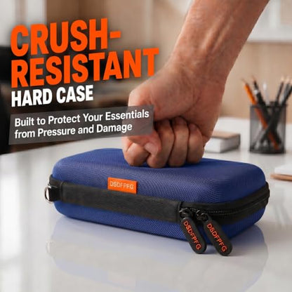 Small Hard EVA Carrying Case for Power Bank, External Hard Drive, Charger - color: Blue