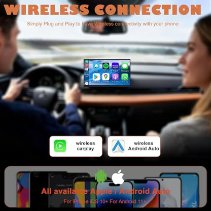 Wireless CarPlay Adapter Compatible with Apple CarPlay 2026 Upgraded Mini Design,USB/USB-C Plug and Play,Stable Low-Latency Connection for iPhone & Android - color: Orange