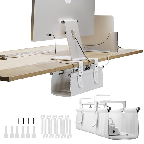 Ascrono Original Under Desk Cable Management Tray, White, 14.1" - color: White, size: Mini (14.1 in)