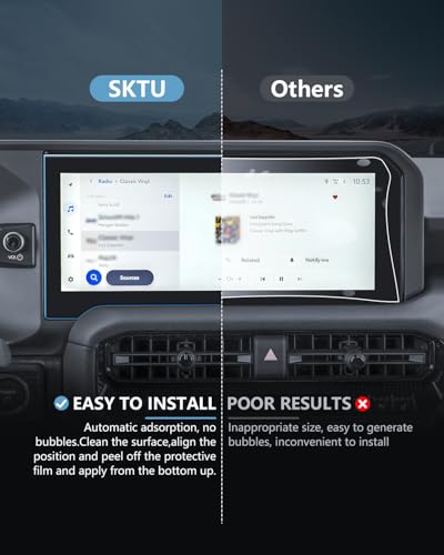 SKTU 2024 2025 2026 2027 Land Cruiser Screen Protector 12.3 Inch for 2024-2027 Toyota Land Cruiser (Land Cruiser/First Edition) 12.3-Inch Navigation 2024 2025 2026 2027 Land Cruiser Accessories Screen Protective Film Tempered Glass [9H Hardness, Ultra HD,