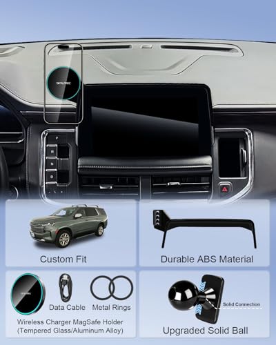 SKYLOTEC Magnetic Charger Phone Mount for Chevy Tahoe/Suburban 2021-2024 - color: Magnetic Wireless Charger, size: Tahoe 2021-2024 (10.2 inch screen)