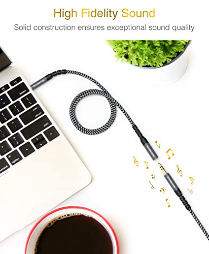 BlueRigger Headphone Extension Cable (10FT, 24K Gold Plated Jack, Hi-Fi Sound, 3.5mm Male to Female Stereo Audio Cable) – Aux Cord for iPod, Laptops, Smartphones, Speakers, Tablets, Home Car Stereo - size: 10FT