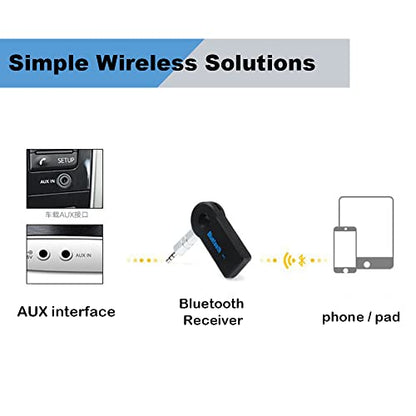 Bluetooth AUX Adapter for Car, Wireless Audio Receiver Portable Hands-Free Car Kits with AUX 3.5mm - color: black