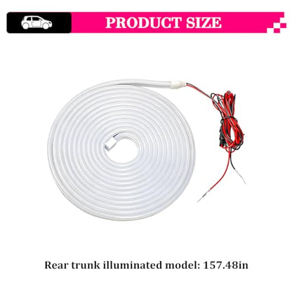 Car Trunk LED Strip Lights, 4M Dynamic Flowing Vehicle Trunk Ambient Strip Light, Flexible Waterproof Auto Neon Lighting Accessories, Universal for SUV Truck Motorcycle (Warm White) - color: Warm White