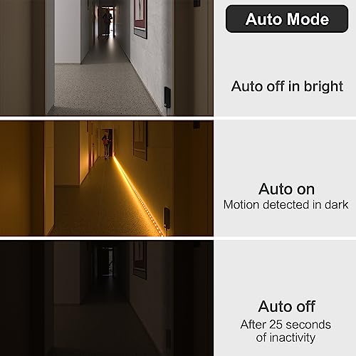WOBANE Motion Activated LED Strip Light,6.56ft Closet Lighting Warmwhite - color: Warm White, size: 6.56ft Black