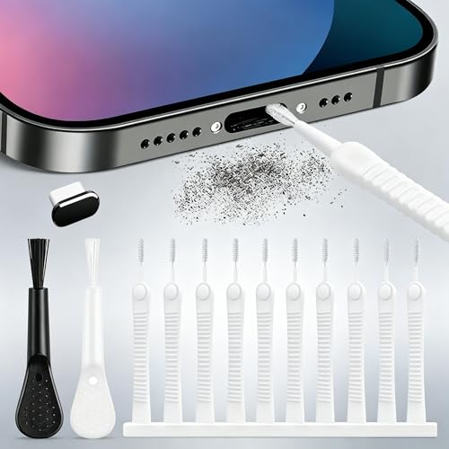 13 Pieces USB C Phone Cleaning Kit, Charging Port & Speaker Cleaning Brush Set, Universal Electronics Cleaning Tools for iPhone 15 16 17, Android Phones & Computer Keyboards