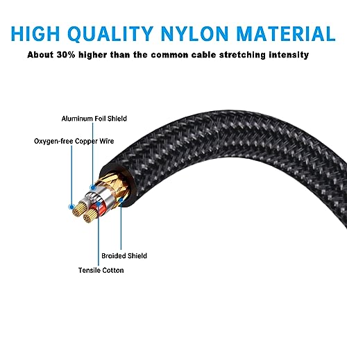 (3.3Ft / 2 Pack) 3.5mm to RCA Cable,Gold Plated,1/8 Male to Male Stereo Aux Cord Y Splitter Adapter for Tablets, Speakers, Smartphones, MP3, HDTV - size: 3.3FT