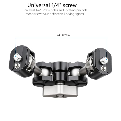 ARTCISE Magic Arm Mount, Double 1/4" 20 Screw Camera Extension Bracket with Anti-Twist Pin, 360° Adjustable Aluminum Articulating Arm, Max 13.2LB Load for DSLR, LED Light, Flash, Action Camera & Cage