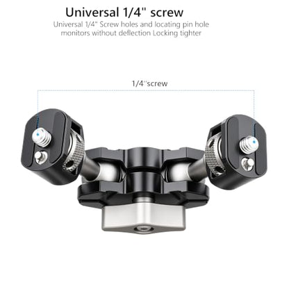 ARTCISE Magic Arm Mount, Double 1/4" 20 Screw Camera Extension Bracket with Anti-Twist Pin, 360° Adjustable Aluminum Articulating Arm, Max 13.2LB Load for DSLR, LED Light, Flash, Action Camera & Cage