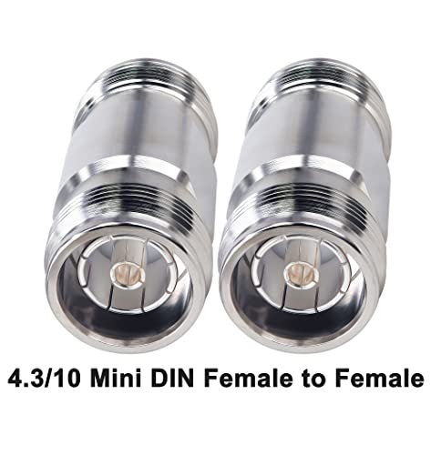 onelinkmore 4.3-10 Female to Female Adapter, Low PIM 4.3/10 Mini DIN Jack Barrel Coupler, RF Coaxial Connector Joiner for Extending 5G DAS Feeder Cables & Jumper Wires (50 Ohm, DC-6GHz) - size: 4.3/10 Mini DIN Female to Mini DIN Female