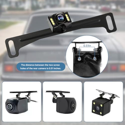 2 Pcs Car Rear View Camera License Plate Bracket, Backup Camera Mount