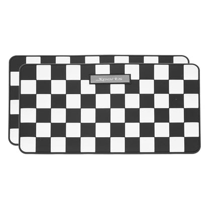 2 Pcs Car Dashboard Anti-Slip Mat, 10.2" x 5.9" Phone Grip Pad Non-Slip PVC Mat Anti-Skid Holder for Phone Keys Sunglasses Electronic Devices, Black-White - color: Black-White