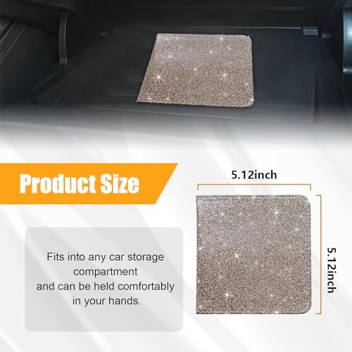 Kewucn Car Registration and Insurance Holder, Leather Auto Glove Box Organizer with Magnetic Shut, Vehicle Compartment Accessories Case for Cards, Driver License & Essential Documents - color: Small-Champagne