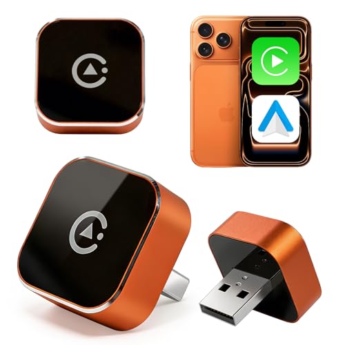 Carplay Wireless Adapter 2026 New, Bluetooth Apple Carplay Adapter Apple Car Play Wireless Carplay Adapter 2026 Mini USB Design with Fast Stable Connection 2-In-1 for Apple iOS 10+ Android 11+ Version