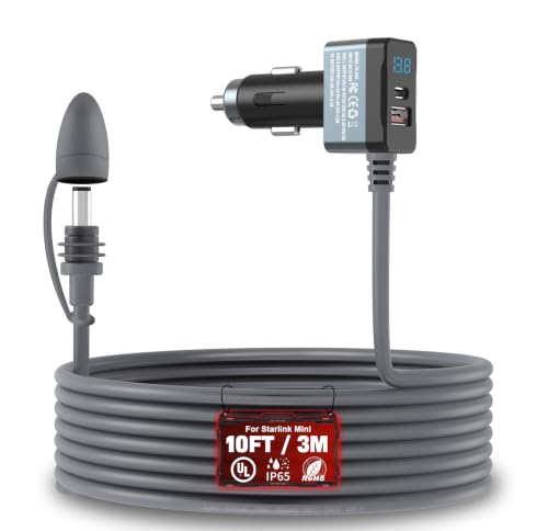 Starlink-Mini Car Adapter 3-in-1, 10FT