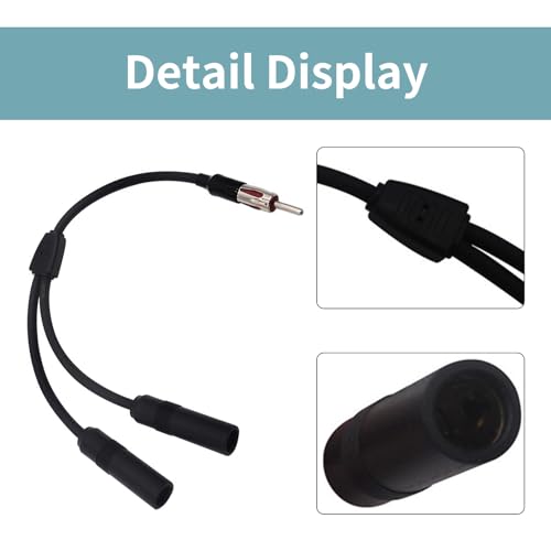 Car AM FM Splitter Adapter，1 Male and 2 Female Y Adapter Connectors，Auto Radio Stereo Extension Cable，Suitable for Cars, SUV, Truck