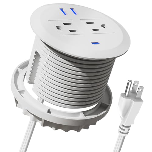 3-inch Desktop Power Grommet,10ft Cord,PD20W USB-C,White - size: White,10 ft Cord