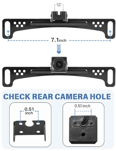 EWAY Universal Rear View Camera Bracket for License Plate, Stainless Steel - size: 1-pack
