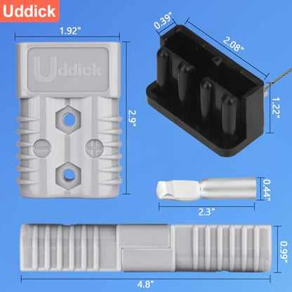 175A Battery Quick Disconnect Connecteur, 600V Wire Harness Connector Plug for Cars, Trailers, Motors, and Electronics Maintenance(2PC 2AWG with Cover) - size: 2PC 2AWG With Cover
