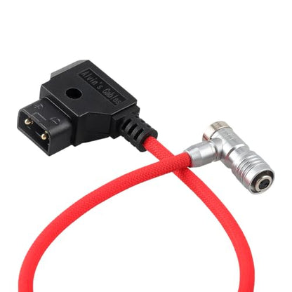 Alvin's Cables D-Tap to BMPCC 6K 4K Power Cable, Right Angle Weipu 2-Pin Female to D-Tap Male, Braided Ultra Flexible Cable for Blackmagic Pocket Cinema Camera 4K/6K/6K Pro, V-Mount, Red - color: 50cm Braided Red