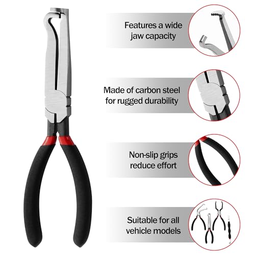 Electrical Disconnect Pliers for Cars - 4Pcs High-Carbon Steel Material with Storage Bag, Universal Automotive Connector Removal Tool for Automotive Repair, Maintenance & Troubleshooting