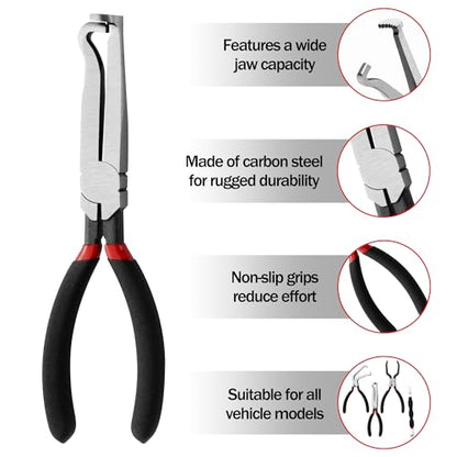 Electrical Disconnect Pliers for Cars - 4Pcs High-Carbon Steel Material with Storage Bag, Universal Automotive Connector Removal Tool for Automotive Repair, Maintenance & Troubleshooting