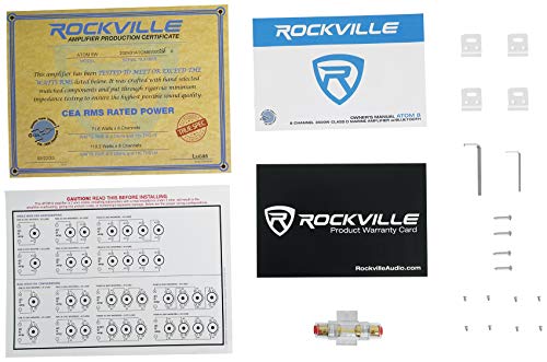 Rockville Atom 8W White 8-Channel Marine/Boat Amplifier Amp - color: White