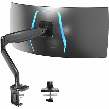 VIVO Premium Aluminum Heavy Duty Single Monitor Arm for Ultrawide Monitor up to 40 inches and 30 lbs, Desk Mount Stand, Pneumatic Height, Max VESA 100x100, Black, STAND-V110Q