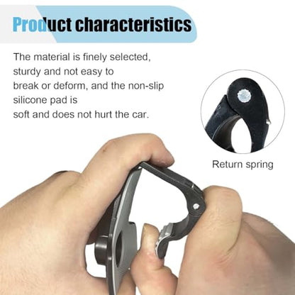 Car Phone Mount, 360° Rotatable ABS Dashboard Cell Phone Holder, Multifunctional Car Rearview Mirror Phone Mount Stand Clip with Non-Slip Base, Compatible with 3 to 7 Inch Smartphones