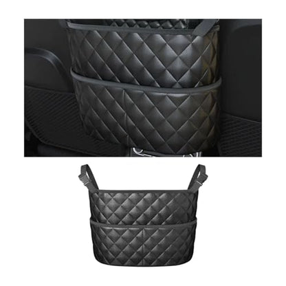 Car Purse Holder Between Seats, Leather Vehicle Front Seat Handbag Organizer Pocket, Automotive Interior Hanger Storage Pouch Holder, Universal for SUV Automobile Truck (Pocket Compartment) - size: Pocket