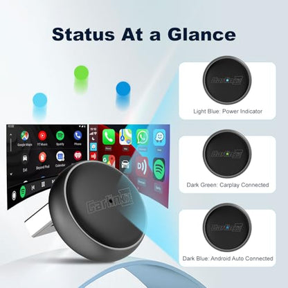 Carlinkit Mini Ultra 3 Wireless CarPlay & Android Auto Adapter, Convert Factory Wired to Wireless, USB-A/USB-C Fast Connection for iPhone & Android 11+, Plug & Play Dongle, OTA Upgrade