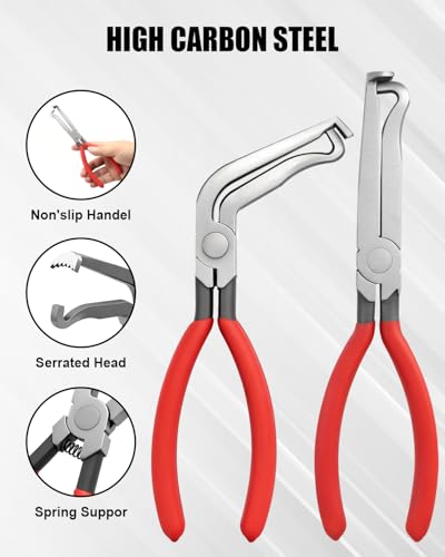 4Pcs Electrical Disconnect Pliers for Cars, Automotive Electrical Connector Removal Tool with 18Pcs Terminal Pin Removal Tool, Connector Separator and Hose Clamp Pliers in Storage Box