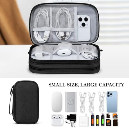 FYY Electronic Organizer, Travel Tech Pouch Bag, Medium, Black - color: Black, size: 8.3 x 5 x 2.6 inches